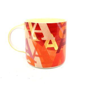 Anthropologie “A” Mug Lottie Monogram Letter A Coffee Tea Mug Orange Multicolor
